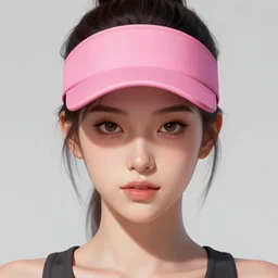 symmetrical, head - on character concept portrait, pink visor heroine, digital painting, concept art, smooth, sharp focus, illustration, artgerm