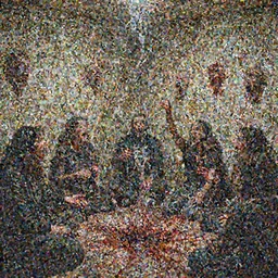 a photograph photo of a hebrew seance gone wrong. blood, ooze, ectoplasm, screaming faces in the walls.