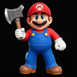super mario as a murderous axeman in the style of chainsaw massacre, 1970s movie poster