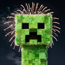 Photo of Fireworks in the Shape of Creeper Face