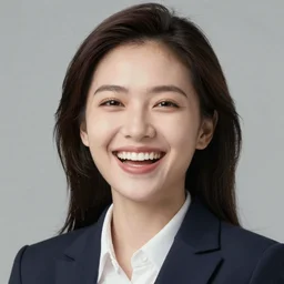 portrait photograph of beautiful business professional laughing with empty eye sockets by feng zhu, accurate details, intricate, ceoncept art, smooth, hyper realistic, vibrant colors, cinematic, 3 5 mm grain filter, artstation