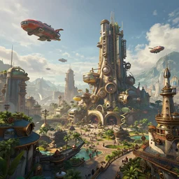 great mix of steampunk and cyberpunk town, very beautiful scenery,, there are a lot of flying cars in the sky, hd, hdr, ue 5, ue 6, unreal engine 5, cinematic 4 k wallpaper, 8 k, ultra detailed, by popular digital, details, beautiful image ever created, high resolution, artstation, award winning