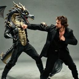 shia labeouf punching a dragon