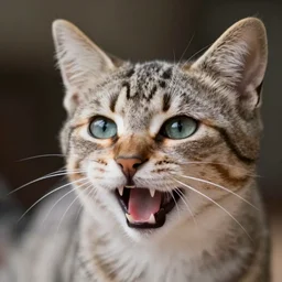 A kitten meowing, closeup, 4k, super detailed