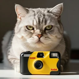 fat cat, kodak disposable camera photo,