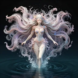 beautiful creature coming out of a dark lagoon:: by Martine Johanna and Simon Stålenhag and Chie Yoshii :: dynamic, particulate, pastel colors, intricate, elegant, highly detailed, centered, artstation, smooth, sharp focus, octane render, 3d