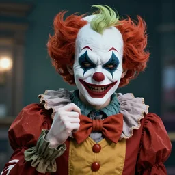 a demon clown, highly detailed, digital art, sharp focus, trending on art station, anime art style