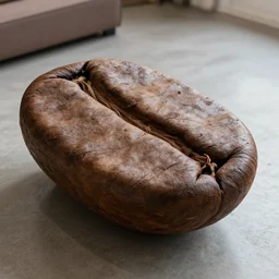 a coffee table that looks like a coffee bean