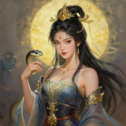 asian snake empress painting