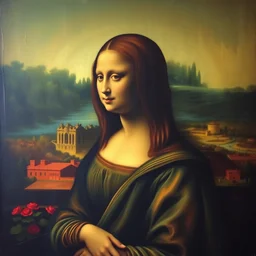 photo of the back of a painting. the painting is the mona lisa.