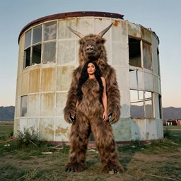 dilapidated coachella with Kylie Jenner as a Mastodon Album Art cover