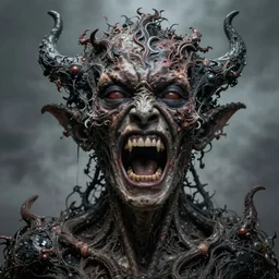 1 9 8 0 s color photograph of a portrait of a screaming soul, inner demons, giger, detailed, organic, darkart, dark, intricate detail, epic, atmospheric dramatic lighting, mist, grey, expressive, by jeremy mann
