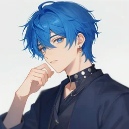 of aesthetic art tumblr art of blue haired guy