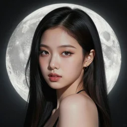 portrait of jossi of blackpink, goddess of the moon, highly detailed, digital painting, smooth, sharp focus, illustration, ultra realistic, 8 k, art by artgerm and alphonse mucha