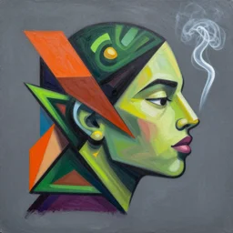 Rasta Smoke profile picture by Sachin Teng, asymmetrical, Organic Painting , Matte Painting,  geometric shapes, hard edges, graffiti, street art:2 by Sachin Teng:4
