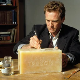 Tyler Durden making soap painted by Norman Rockwell