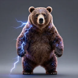 photo of punk rock grizzly bear, hyperrealism, volumetric lightning, high detail, 4 k, octane render, behance