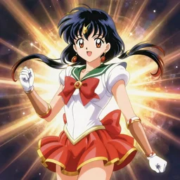 magical girl cowboy, anime style