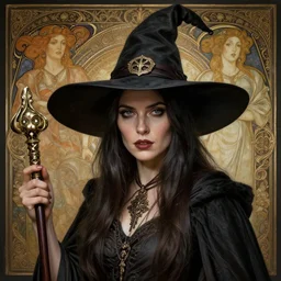 woman witch, fantasy character portrait, ultra realistic, concept art, intricate details, highly detailed by greg rutkowski, gaston bussiere, craig mullins, simon bisley, alphonso mucha