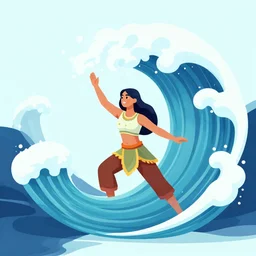 latina katara from avatar is summoning a giant wave, clean cel shaded vector art. shutterstock. behance hd by lois van baarle, artgerm, helen huang, by makoto shinkai and ilya kuvshinov, rossdraws, illustration