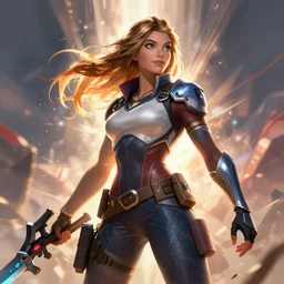 Mechanical Bryce Dallas Howard  as an Apex Legends character digital illustration portrait design by, Mark Brooks and Brad Kunkle detailed, gorgeous lighting, wide angle action dynamic portrait