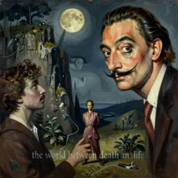 the world between death and life, surrealistic detailed painting, by damien gilley and salvador dali