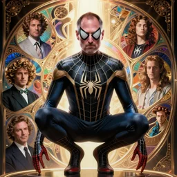 Steve Jobs as unmasked Spiderman,  fantasy, powerful, elegant, intricate, beautiful lighting, volumetric lighting, highly detailed, artstation, sharp focus, no cropping, by Stanley Artgerm Lau, greg rutkowski, thomas kindkade, alphonse mucha, loish, norman Rockwell, Diego Velázquez