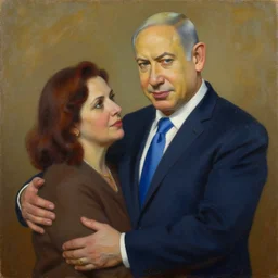 painting benjamin netanyahu being held by his mother, tempera on wood, by duccio