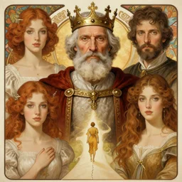 portrait of a medieval old king with a crown, path traced, highly detailed, high quality, digital painting, alena aenami, lilia alvarado, shinji aramaki, karol bak, alphonse mucha, tom bagshaw