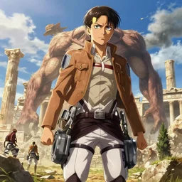 Still from Attack On Titan Pixar Movie Titan invasion of Ancient Athens, intricate, 8k highly professionally detailed, HDR, CGsociety
