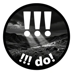 !!! to do!!! black and white round sticker
