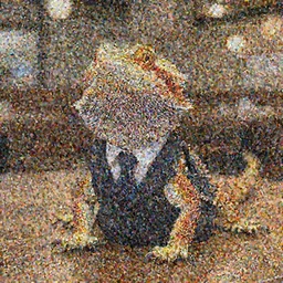 a bearded dragon at a restaurant wearing a suit