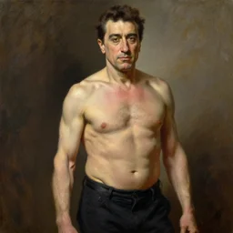 a hyper-detailed oil painting of Robert DeNiro by John Singer Sargent; anatomically correct; trending on artstation