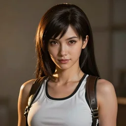 Seductive Tifa Lockhart portrait, full frontal centred, atmospheric lighting, painted, intricate, volumetric lighting, beautiful, golden hour, sharp focus, ultra detailed, by Leesha Hannigan, Ross Tran, Thierry Doizon, Kai Carpenter,Ignacio Fernández Ríos