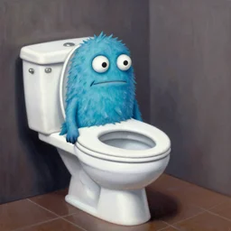 a binkley, ed painting of a toilet monster