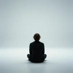 god sitting in an empty space, from back, award winning, 4 0 0 mm
