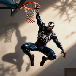 Venom dunking on Spiderman