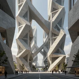 very complex sophisticated architecture, full of geometry, parametric, generative, engineering, concrete, towers, algorithmic design, flow, people, street view, octane render, vray, artstation, unreal engine, by tadao ando architect.