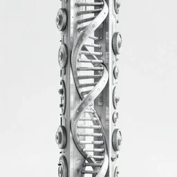 a double helix dna cyberpunk steampunk carved pillar, high details, lineart, by vincent di fate and joe fenton, inking, screen print, masterpiece, trending on artstation, sharp, high contrast, hyper - detailed,, hd, 4 k, 8 k