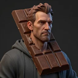 Clothed,worksafe.at CGSociety by WLOP,ilya kuvshinov,krenz cushart,Greg Rutkowski,trending on artstation.Zbrush sculpt colored,Octane render in Maya,Houdini VFX.Close-up chocolate bar.Cinematic dramatic atmosphere,sharp focus,soft volumetric studio lighting.