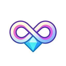 isometric glowing infinity diamond logo, vector art, artstation, neon, digital illustration, 8 k trending on artstation, colorful