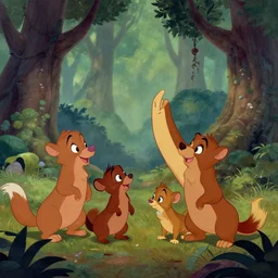 1940s disney film about talking forest animals super high detail