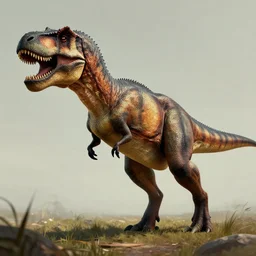modern twitter paleoart of a tyrannosaurus, digital art