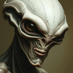 detailed portrait of an alien by h. r. giger, trending on artstation