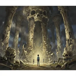 makoto shinkai concept art of the ancient bone temple dimension, key visual, ambient lighting, highly detailed, digital painting, artstation, concept art, sharp focus, by makoto shinkai and akihiko yoshida and hidari and wlop and greg rutkowski