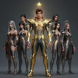 full body portrait of tyler posey as a magical star guardian. detailed face, concept art, intricate, highly detailed 8 k, smooth, sharp focus, handsome and aesthetic shape of face and body, artgerm, artstation, art by zexi guo and nira and junpei suzuki and gharliera and rinotuna