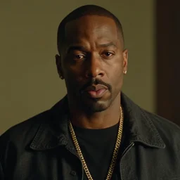a cinematic film still of Ja Rule starring in The Shining, portrait, 40mm lens, shallow depth of field, close up, split lighting, cinematic