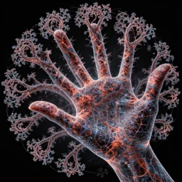 recursive branching hand fingers fractal lcd singularity geometric nanophotography insane, intricate, highly detailed, digital painting, artstation, concept art, smooth, sharp focus, illustration, unreal engine 5, 8 k, art by artgerm