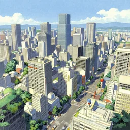 A Japanese city in the 1980s, designed by Greg Rutkowski. Trending on Artstation