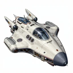 concept art technical illustration of a space pirate's spaceship, from the anime series ghost in the shell